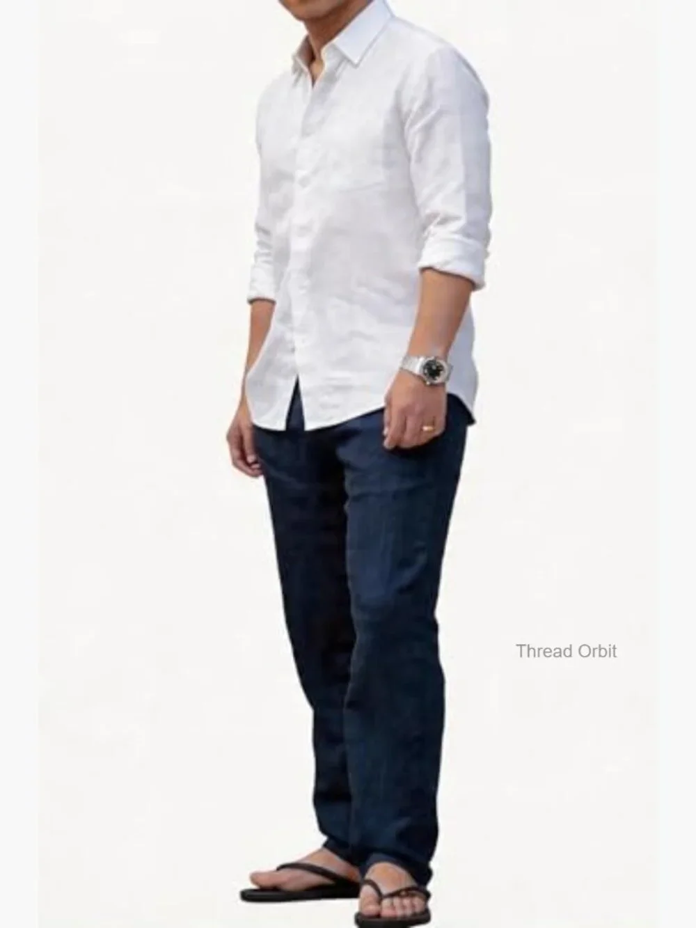 Casual Linen Blend Pants Elastic Waist Loose Fit Summer Beach Trousers_4